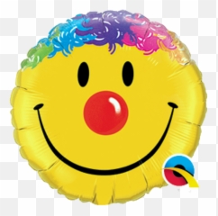 Folienballon Smiley - Haare Ø 45 Cm Qualatex Partydeko Smiley Face In Rainbow Emoji,Accordion Emoticon