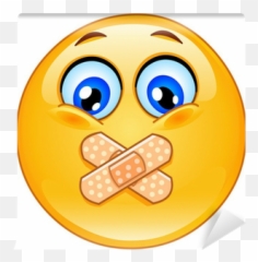 Adhesive Bandage Emoticon Wall Mural - Don T Speak Emoji,Boxer Emoticon