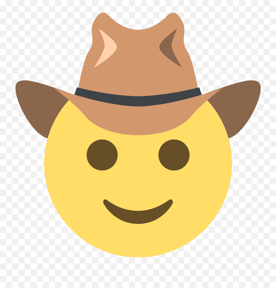 Cowboy Hat Face Emoji Clipart - Smiley,Cowboy Emoji