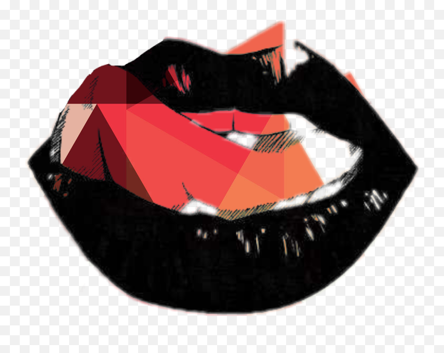 Lips Colors Frames Black Sticker By Petra Spanghero - Language Emoji,Lips With Emotions