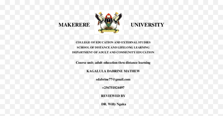 Doc Trend And Types Of Adult Education In Uganda Kagalula - Makerere University Emoji,Skype Emoticon Cwl