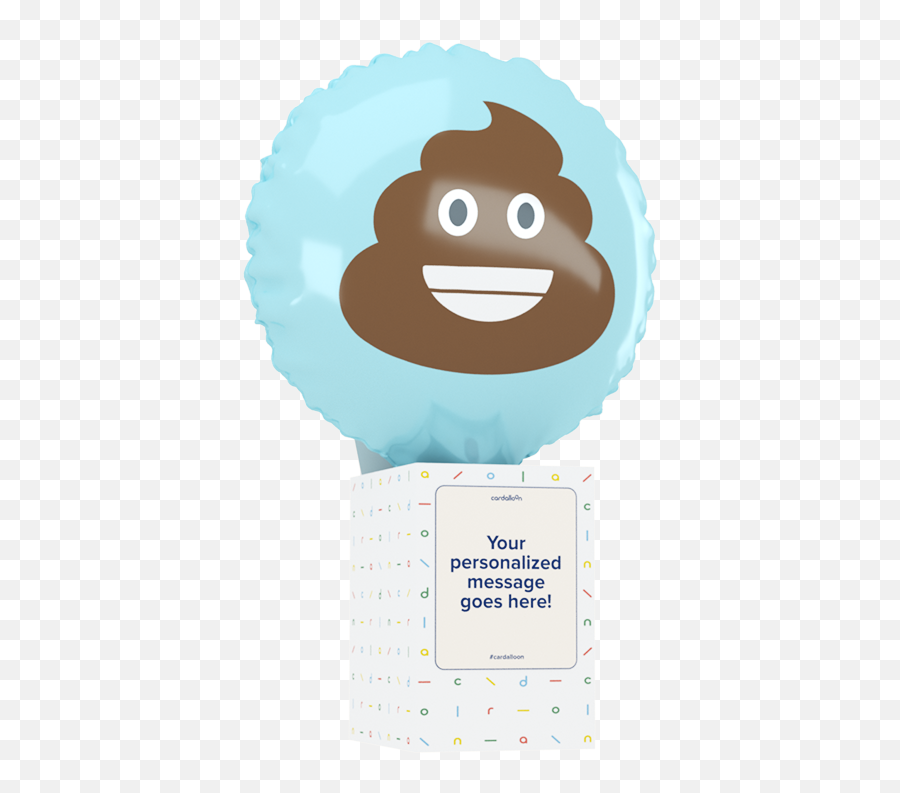 Poop Emoji Balloon Cardalloon - Happy,Reading Emoji Png Transparent