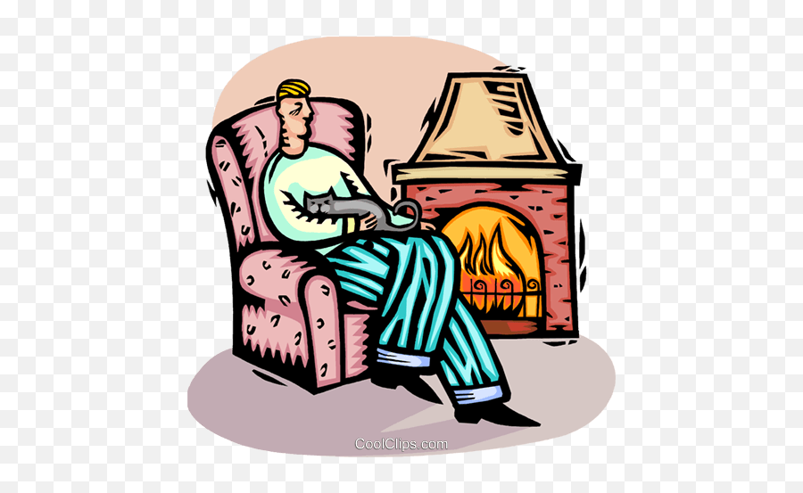 Download Man Sitting By The Fire Royalty Free Vector Clip - Fiction Emoji,Fireplace Emoji