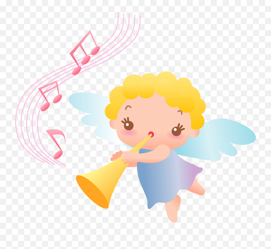 Angel Blowing Bugle Clipart Free Download Transparent Png - Fairy Emoji,Emoji Of Angels