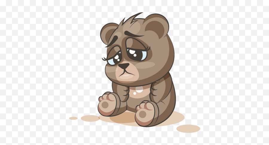 Adorable Bear Emoji Stickers By Suneel Verma - Sad Cartoon Pic Girl With Teddy,Crying Kawaii Emoticon