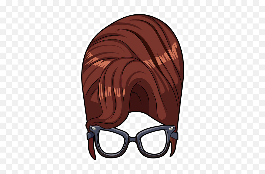 High Hairstyle And Clear Lens Glasses Sticker - Sticker Mania Hair Design Emoji,Man Glasses Heart Phone Emoji