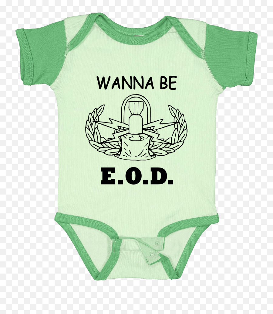 Green Kids Eod Onesie - Masterpiece Embroidery Emblem Baby Onesie Emoji,Emojis Onesies For Adults