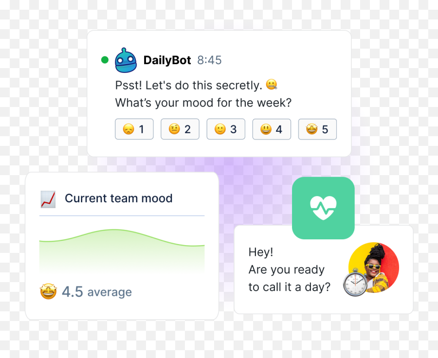 Daily Stand - Ups Kudos Watercooler Checkins 11s Polls Emoji,Emotion Tracker Prompts