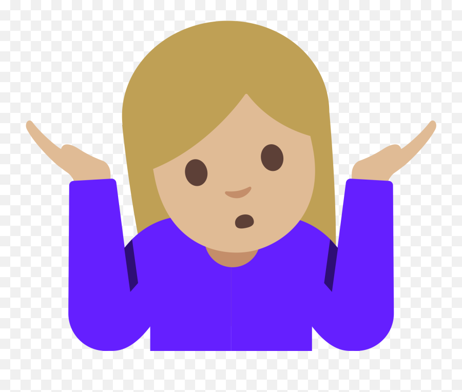 Emoji Shrug Woman - Emoji De Mujer Encogida De Hombros,Shrug Emoji