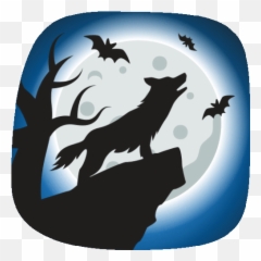 Howl Halloween Party Sticker - Howl Halloween Party Emoji,Howling Wolf Facebook Emoticon