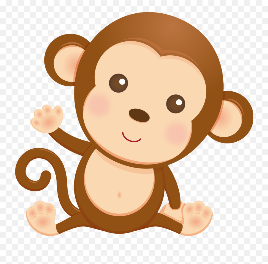 Macacos - Ca13503png Minus Decoração Safari Festa Cute Monkey Clipart Emoji,Emoji De Changuitos