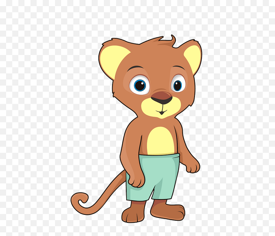 Cartoon Baby Lion Clipart - Happy Emoji,Cartoon Emoji Pants