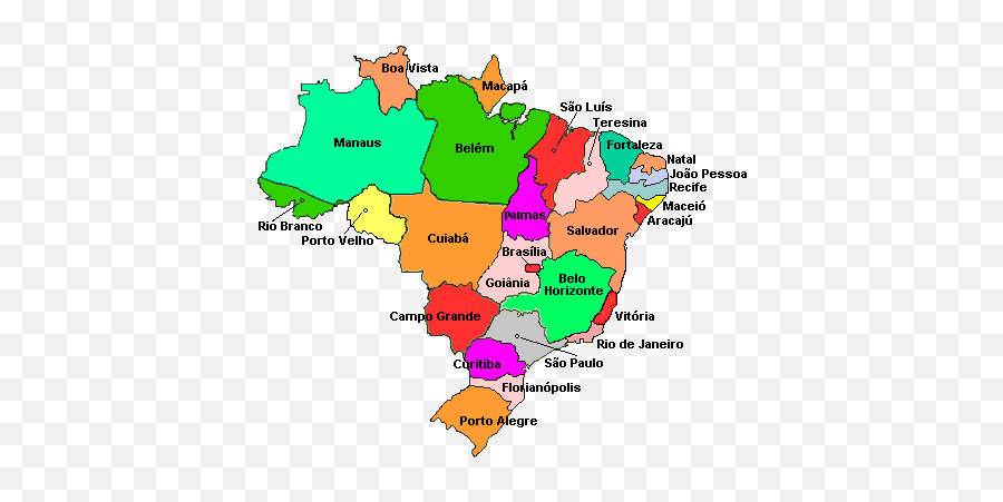 Brasil - Mapa Do Brasil Sigla Estado E Capital Emoji,Capitais Do Brasil Emoticons