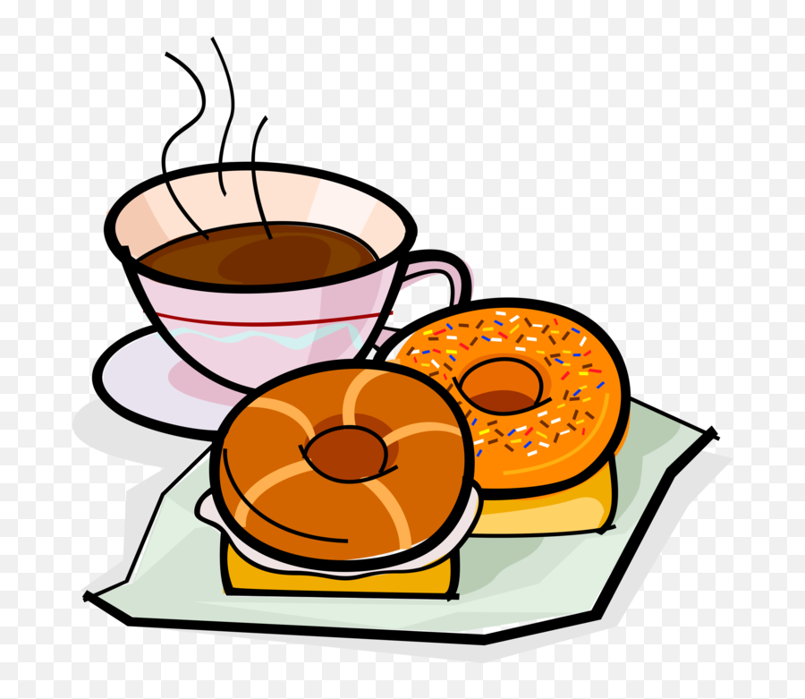 Picture Transparent Library Bagel Drawing Coffee Donut - Coffee And Donuts Drawing Emoji,Apple Bagel Emoji