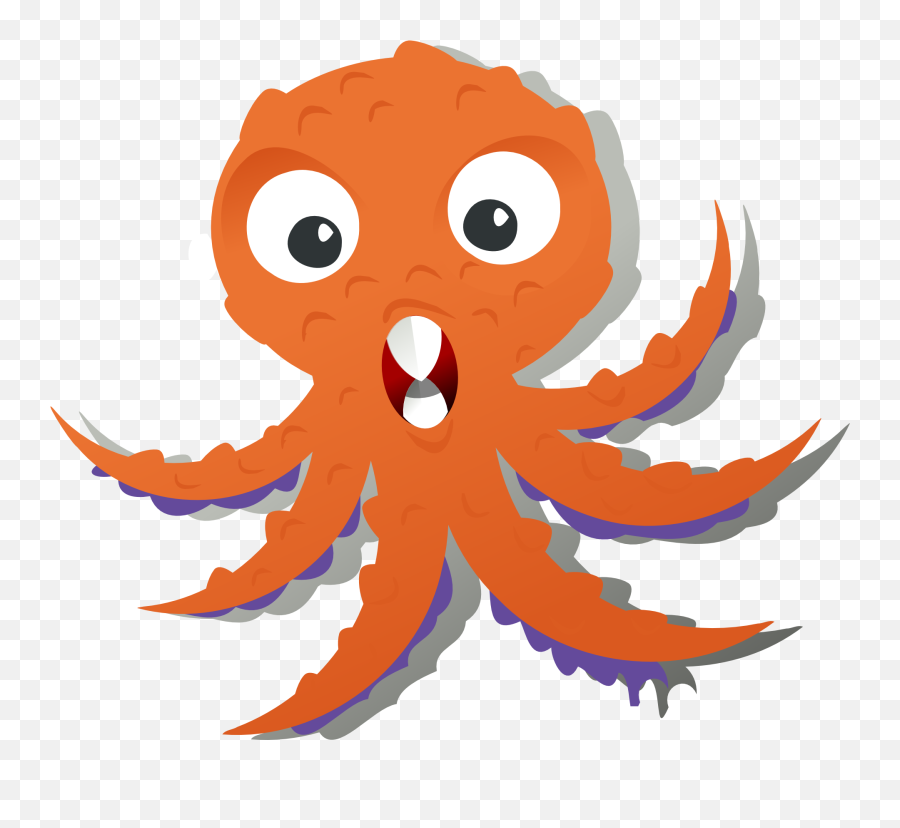 Drawing Of An Orange Octopus - Cartoon Transparent Octopus Png Emoji,Octopus Capable Of Emotion