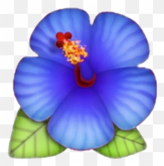 Download Hd Flower Emoji Lotus Blue - Blue Flower Emoji Png,Hibiscus Emoji