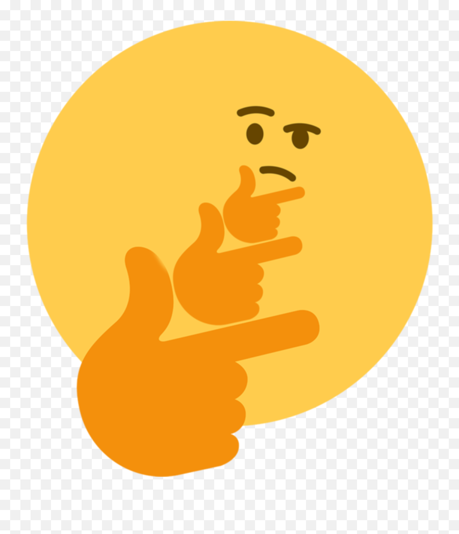No Thinking Clipart - Thinking Face Emoji Meme,Think Emoji