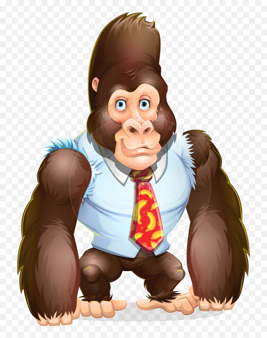 Funny Gorilla Cartoon Vector Character - Gorilla Cartoon Characters Emoji,Cartoon Images Funny For Emotions