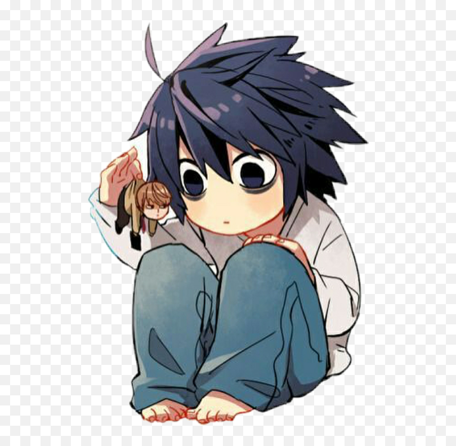 L Kira Light Deathnote Anime Sticker By Friend - Cute Death Note L Emoji,Japanese Chibi Emojis