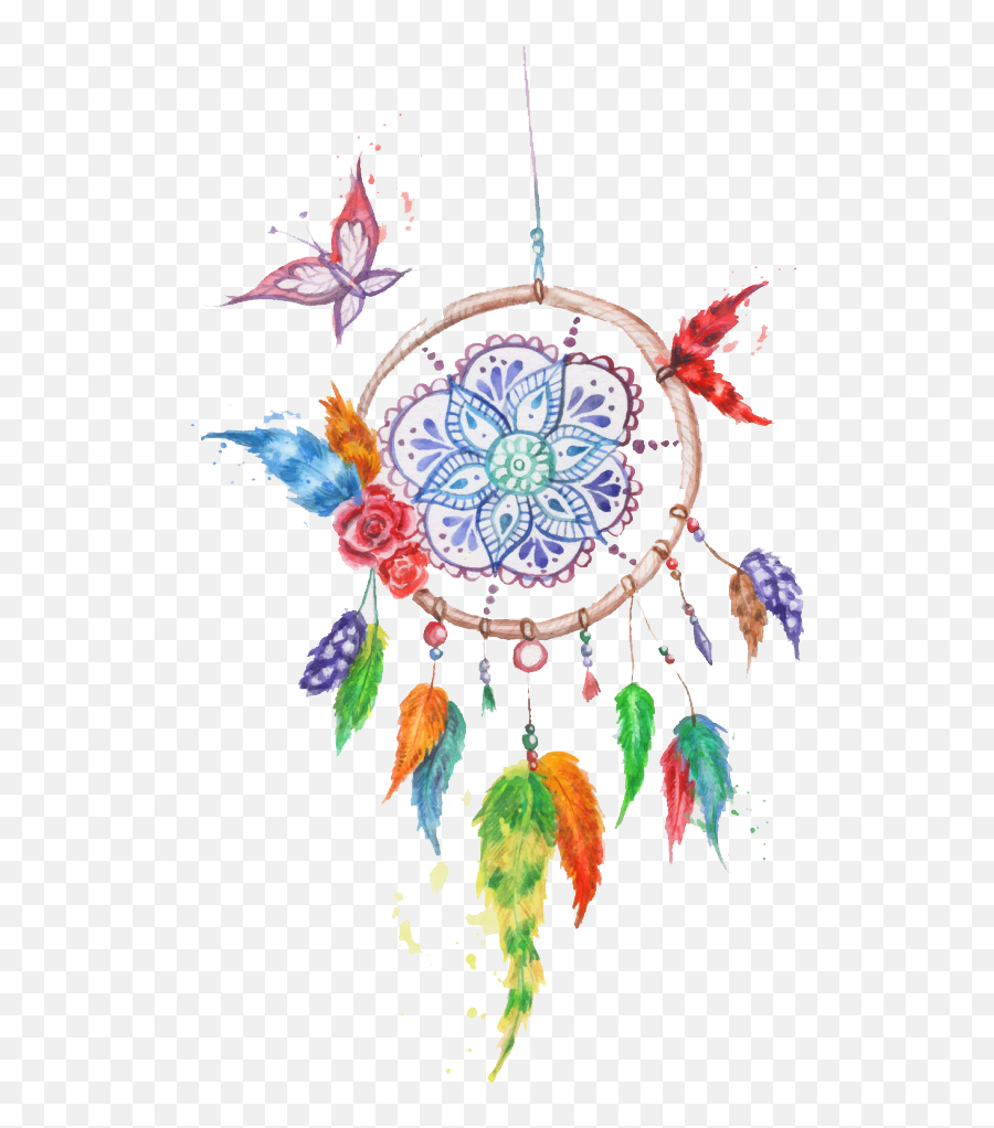 Download Dreamcatcher Color Watercolor Euclidean Vector - Desenhos De Filtro Dos Sonhos Emoji,Color Emotions Painting