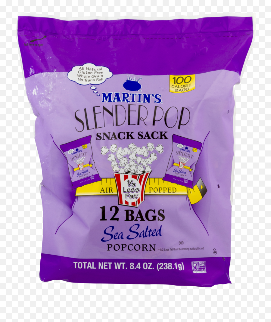 Martinu0027s Slender Pop Snack Sack Sea Salted Popcorn - 12 Count Bag Walmartcom Slender Pop Emoji,How To Make Slenderman In Emojis