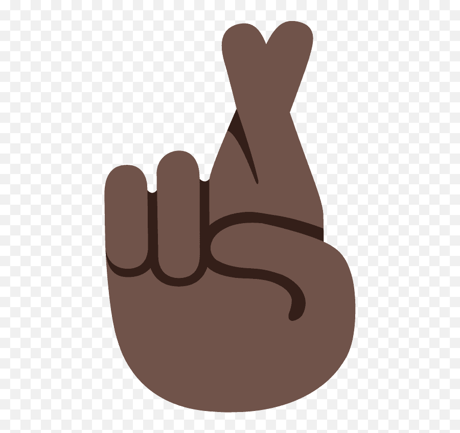 Fingers Crossed In Dark Skin Tone - Brown Fingers Crossed Emoji,Finger Gesture Hex Emoticons