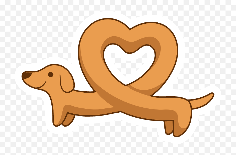 Dachshund Dog Love Heart Sticker - Soft Emoji,What Does The Sloth Eating Pizza Emoji Mean