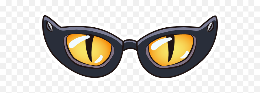 Funny Glasses With Cat Eyes Sticker Funny Glasses Eye Emoji,Iphone Shaka Emoticon