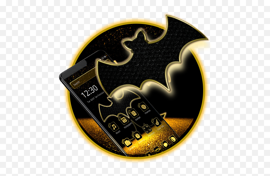 Amazoncom Super Gold Batman 2d Theme Appstore For Android - Castel Del Monte Emoji,Bat Emoji