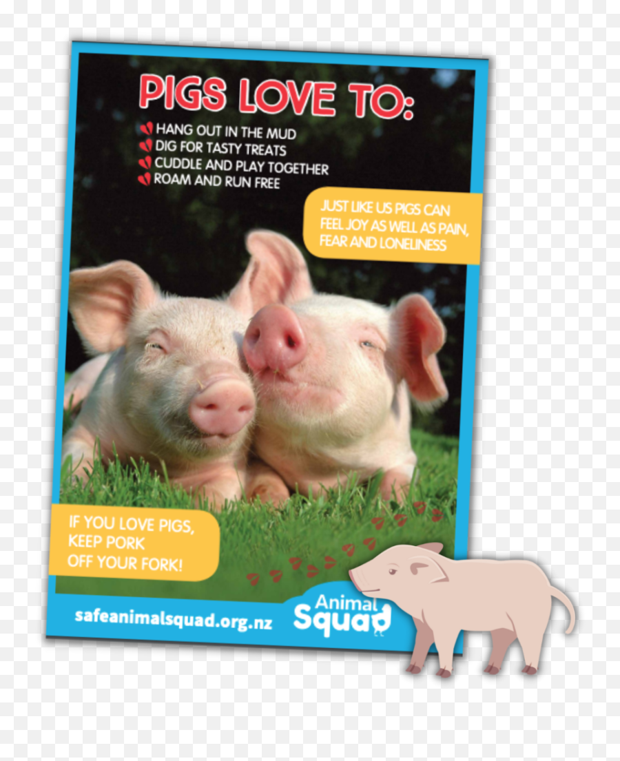 Animal Facts - Pigs Safe Animal Squad Together We Can Emoji,Wiggling Pig Emoji Meaning