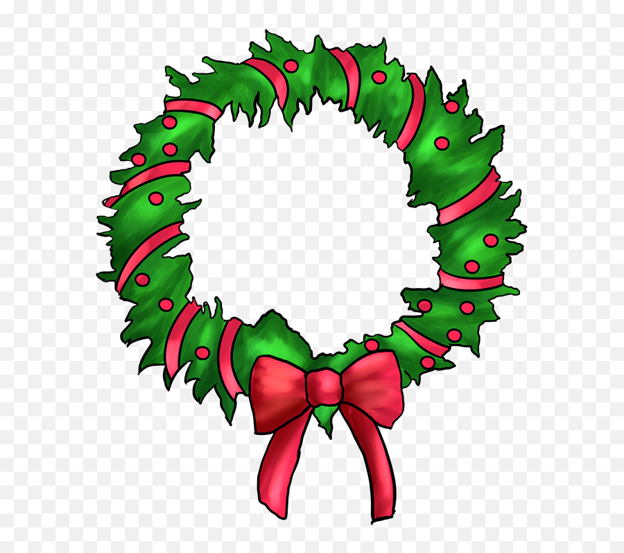 Wreath Clipart Kid - Clipartix Cartoon Cute Christmas Wreath Emoji,Holiday Wreath Emoji