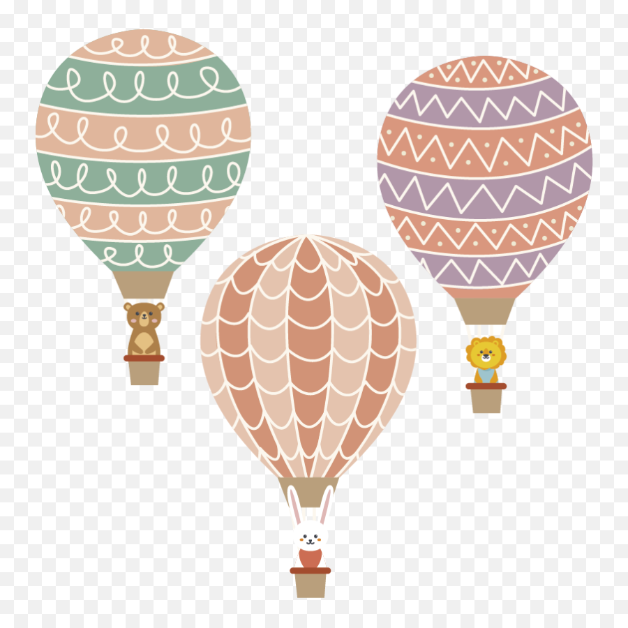 Baby Balloons Illustration Decal - Decorative Emoji,Hot Air Balloon Emoji