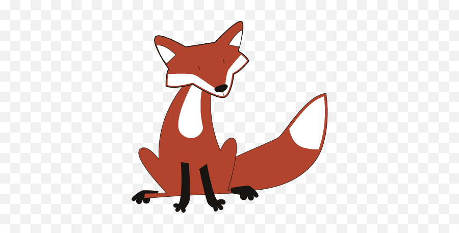 Transparent Fox Clipart - Clip Art Library Free Cartoon Fox Black And White Emoji,Red Fox Emoticon