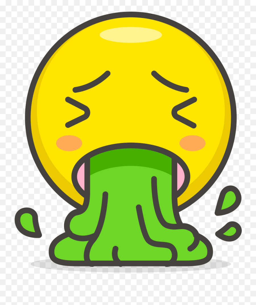 Face Vomiting Emoji Clipart - Vomit Rainbow Poop Emoji,Vomiting Emoticon