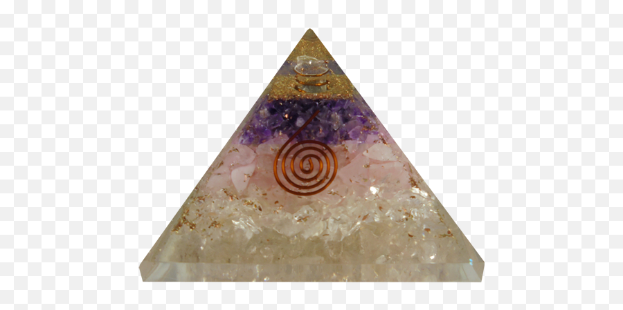 Eshoppee 300 Gm Approx Orgonite Pyramid Orgone Pyramid With Crystal Rose Quartz Amethyst Stone Whiteamethystrose Big - Crystal Emoji,Orgonite Emotion