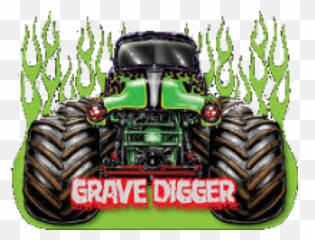 Grave Digger Joint Twins Birthday - Monster Jam Grave Digger Logo Emoji,Dance Emoji Green Tractor
