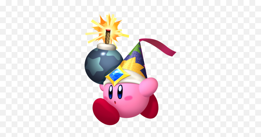 Kirby Twinkle Terror - Kirby Fighters 2 Bomb Emoji,Emoticon Party Hat Flicking Tongue