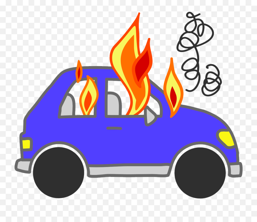 Cars On Fire Clipart - Car On Fire Cartoon Png Download Car On Fire Clip Art Emoji,Firetruck Emoji