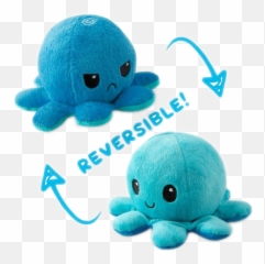 Octoflippy Octo Flippy - Octopus Plush Reversible Emoji,Brain Octopus Emotions