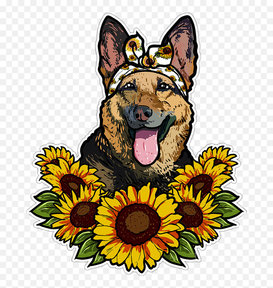 Discover Trending - Sloth Sunflower Emoji,Gsd German Shepard Emojis