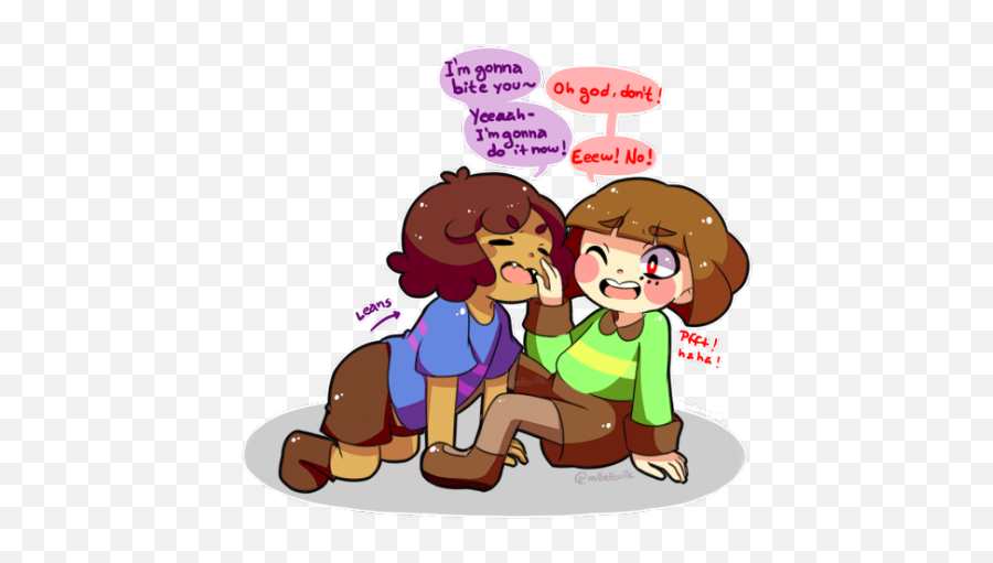 Chara And Frisk React To Comics - Conversation Emoji,Frisk Emoji