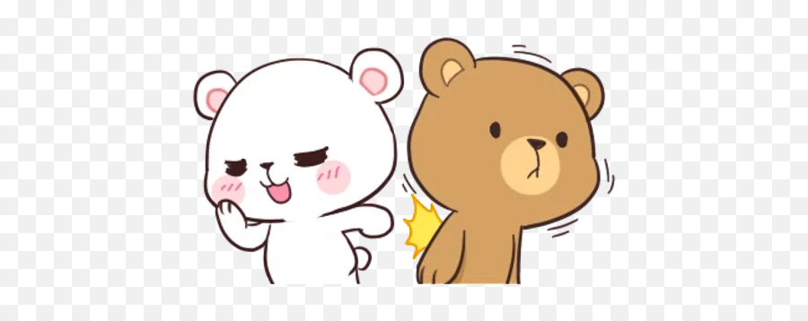 Couples Stickers For Whatsapp - Milk And Chocolate Lovely Bears Funny Cartoon Emoji,Bear Couple Emojis