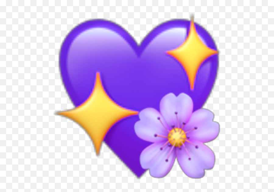 Heart Purple Emoji Iphone Ios Sticker - Girly,Ios Emojis