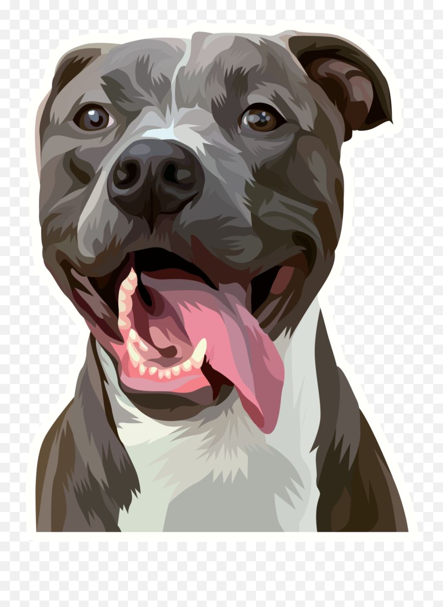 Amstaff - Self Adhesive Vinyl Sticker 80mm X 60mm S146 Emoji,Pitbull Emoji Stickers