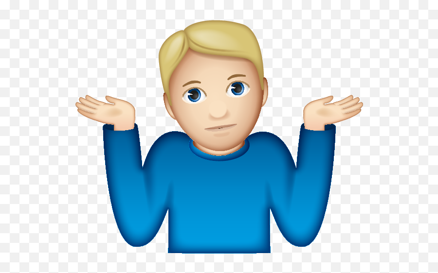 Shrugging Man Emoji Clipart - Man Emoji,Shrug Emoji