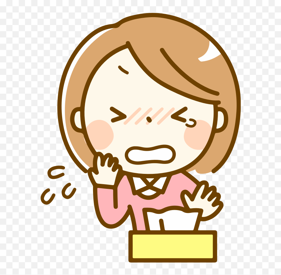 Sneezing Woman - Openclipart Emoji,Allergy Emoji