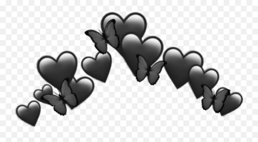 Black Heart Butterfly Emoji Crown Sticker By Yee - Dot,Black Circle Emoji