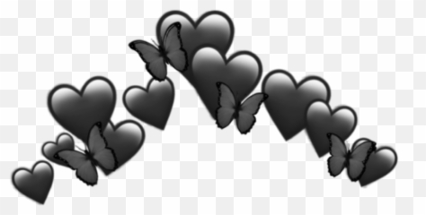 Black Heart Butterfly Emoji Crown Sticker By Yee - Dot,Black Circle Emoji