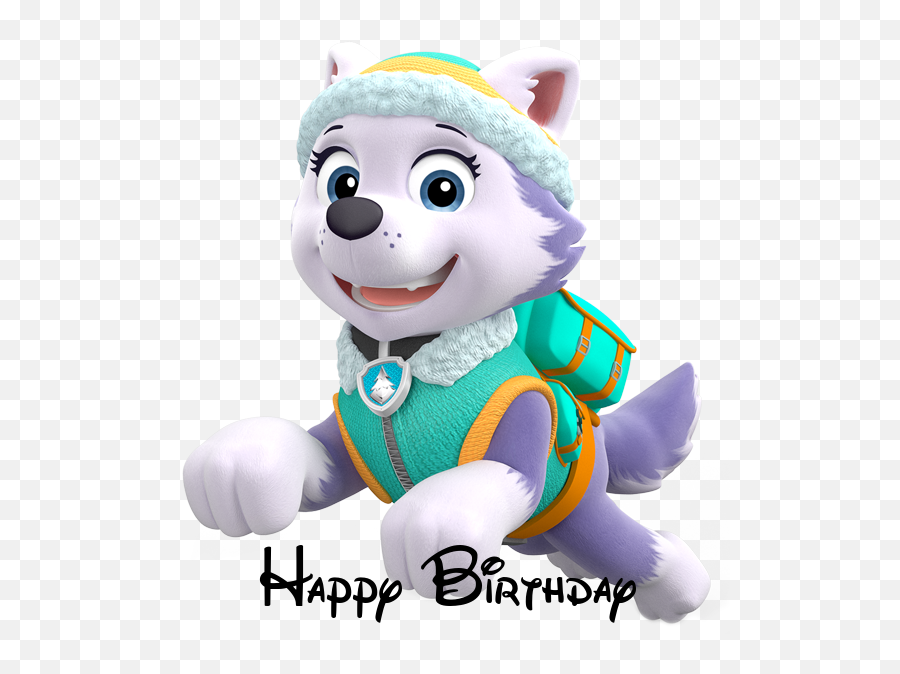 Free Paw Patrol Birthday Greeting Cards - Png Image Everest Paw Patrol Emoji,Happy Birthday Emoticon Free