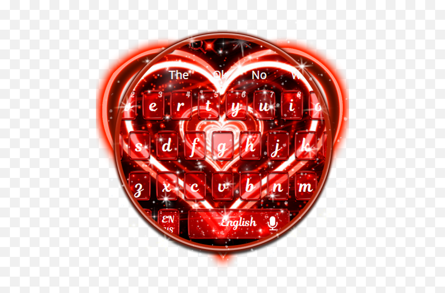 Live Neon Red Heart Keyboard Theme - Day Emoji,Red Heart Emoji Meaning
